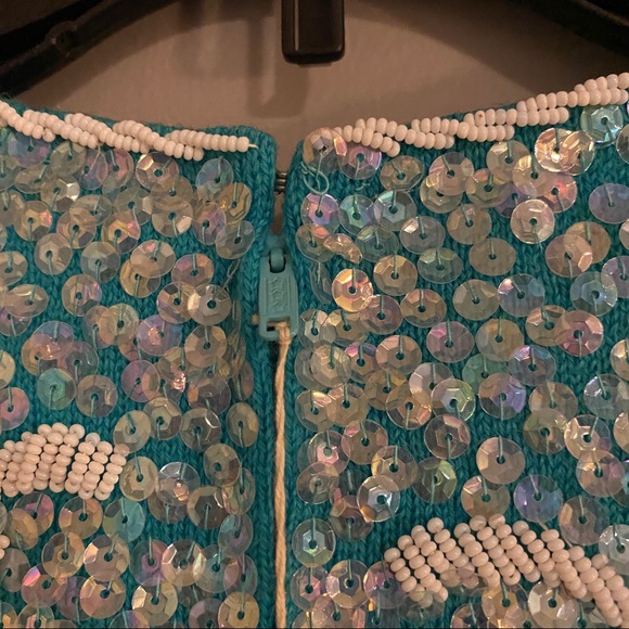 Vintage Blue Bead Stephen Chu Blouse - Picture 7 of 9